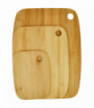 Chopping Board Bamboo Natural Material Circular Cut-outs Hanging 3pc Set Large