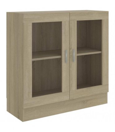 vidaXL Vitrine Cabinet Sonoma Oak 82.5x30.5x80 cm Engineered Wood