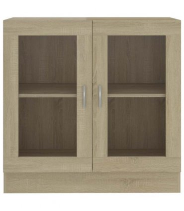 vidaXL Vitrine Cabinet Sonoma Oak 82.5x30.5x80 cm Engineered Wood