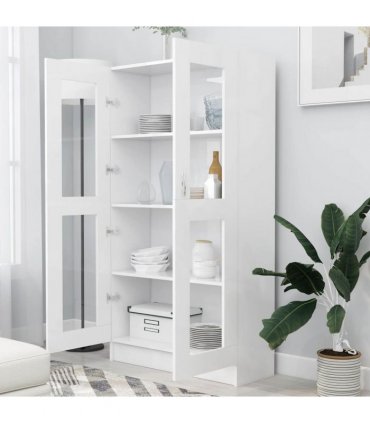 vidaXL Vitrine Cabinet White 82.5x30.5x150 cm Engineered Wood