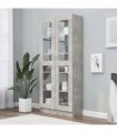 vidaXL Vitrine Cabinet Concrete Grey 82.5x30.5x185 cm Engineered Wood