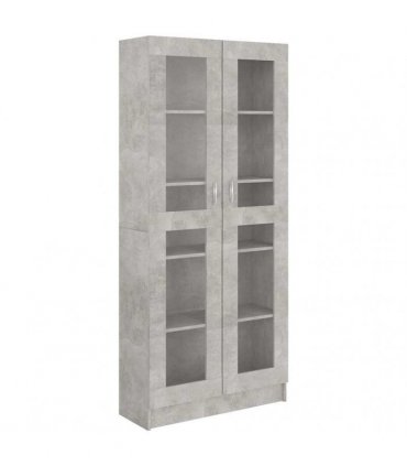 vidaXL Vitrine Cabinet Concrete Grey 82.5x30.5x185 cm Engineered Wood