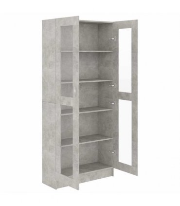 vidaXL Vitrine Cabinet Concrete Grey 82.5x30.5x185 cm Engineered Wood
