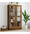 vidaXL Vitrine Cabinet Smoked Oak 82.5x30.5x150 cm Engineered Wood