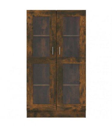 vidaXL Vitrine Cabinet Smoked Oak 82.5x30.5x150 cm Engineered Wood