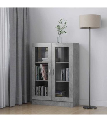 vidaXL Vitrine Cabinet Concrete Grey 82.5x30.5x115 cm Engineered Wood