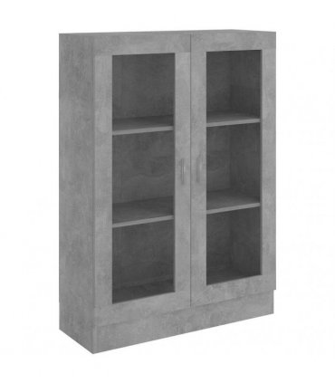 vidaXL Vitrine Cabinet Concrete Grey 82.5x30.5x115 cm Engineered Wood