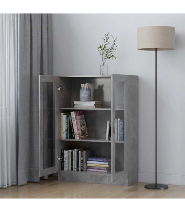 vidaXL Vitrine Cabinet Concrete Grey 82.5x30.5x115 cm Engineered Wood