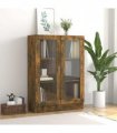vidaXL Vitrine Cabinet Smoked Oak 82.5x30.5x115 cm Engineered Wood