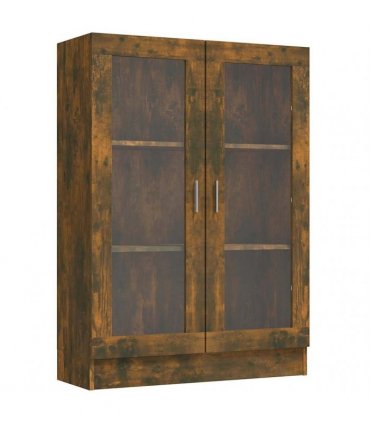 vidaXL Vitrine Cabinet Smoked Oak 82.5x30.5x115 cm Engineered Wood