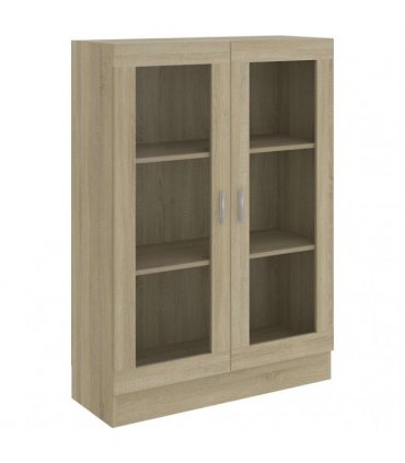 vidaXL Vitrine Cabinet Sonoma Oak 82.5x30.5x115 cm Engineered Wood