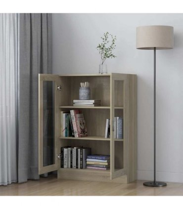 vidaXL Vitrine Cabinet Sonoma Oak 82.5x30.5x115 cm Engineered Wood