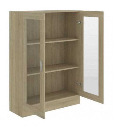 vidaXL Vitrine Cabinet Sonoma Oak 82.5x30.5x115 cm Engineered Wood