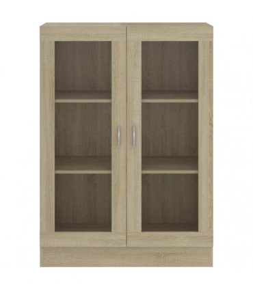 vidaXL Vitrine Cabinet Sonoma Oak 82.5x30.5x115 cm Engineered Wood