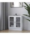 vidaXL Vitrine Cabinet White 82.5x30.5x80 cm Engineered Wood