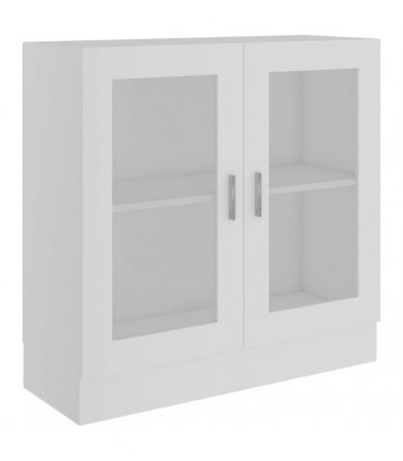 vidaXL Vitrine Cabinet White 82.5x30.5x80 cm Engineered Wood