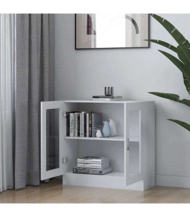 vidaXL Vitrine Cabinet White 82.5x30.5x80 cm Engineered Wood