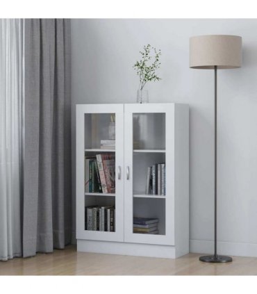 vidaXL Vitrine Cabinet White 82.5x30.5x115 cm Engineered Wood