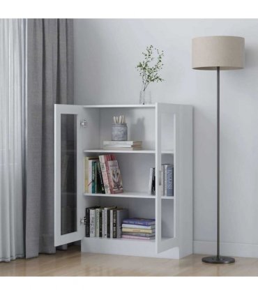 vidaXL Vitrine Cabinet White 82.5x30.5x115 cm Engineered Wood