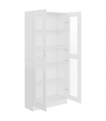 vidaXL Vitrine Cabinet White 82.5x30.5x185 cm Engineered Wood