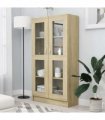 vidaXL Vitrine Cabinet Sonoma Oak 82.5x30.5x150 cm Engineered Wood