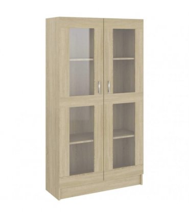 vidaXL Vitrine Cabinet Sonoma Oak 82.5x30.5x150 cm Engineered Wood
