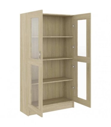 vidaXL Vitrine Cabinet Sonoma Oak 82.5x30.5x150 cm Engineered Wood