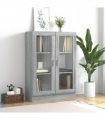 vidaXL Vitrine Cabinet Grey Sonoma 82.5x30.5x115 cm Engineered Wood