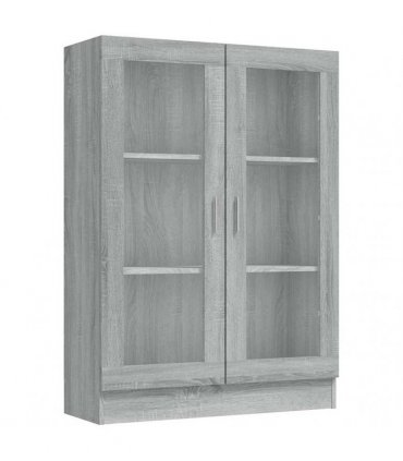 vidaXL Vitrine Cabinet Grey Sonoma 82.5x30.5x115 cm Engineered Wood