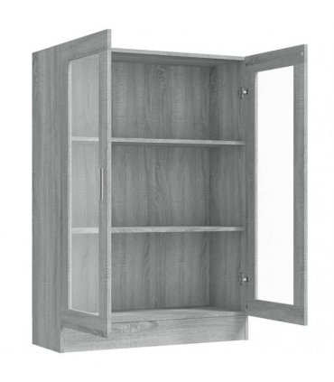 vidaXL Vitrine Cabinet Grey Sonoma 82.5x30.5x115 cm Engineered Wood