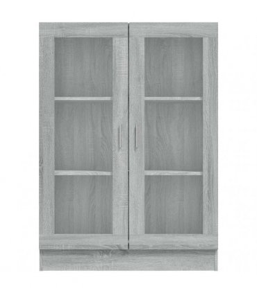 vidaXL Vitrine Cabinet Grey Sonoma 82.5x30.5x115 cm Engineered Wood
