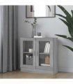 vidaXL Vitrine Cabinet Grey Sonoma 82.5x30.5x80 cm Engineered Wood