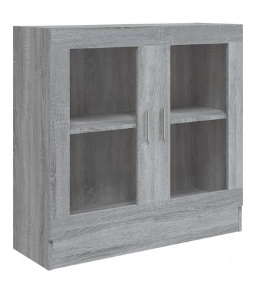 vidaXL Vitrine Cabinet Grey Sonoma 82.5x30.5x80 cm Engineered Wood