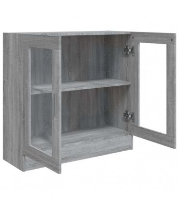 vidaXL Vitrine Cabinet Grey Sonoma 82.5x30.5x80 cm Engineered Wood