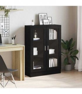 vidaXL Book Cabinet Black Oak 82.5x30.5x115 cm Engineered Wood