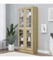 vidaXL Vitrine Cabinet Sonoma Oak 82.5x30.5x185 cm Engineered Wood