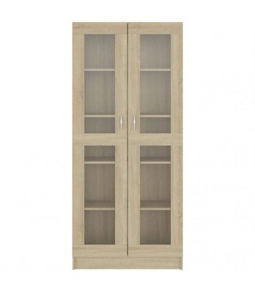 vidaXL Vitrine Cabinet Sonoma Oak 82.5x30.5x185 cm Engineered Wood