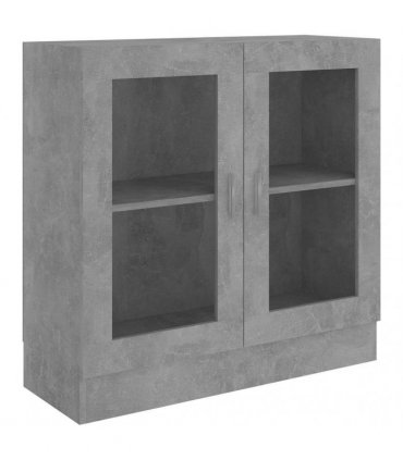 vidaXL Vitrine Cabinet Concrete Grey 82.5x30.5x80 cm Engineered Wood