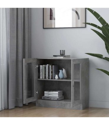 vidaXL Vitrine Cabinet Concrete Grey 82.5x30.5x80 cm Engineered Wood