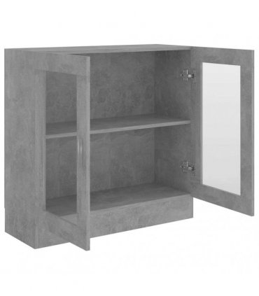 vidaXL Vitrine Cabinet Concrete Grey 82.5x30.5x80 cm Engineered Wood