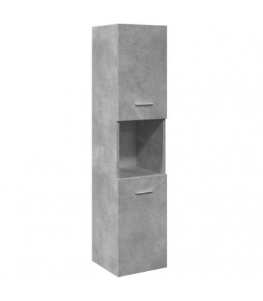 vidaXL Bathroom Hanging Cabinet Concrete Grey 30x30x130 cm Engineered Wood
