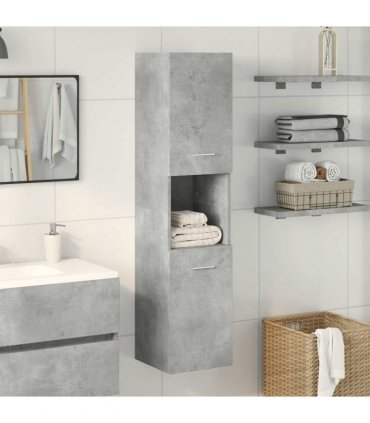 vidaXL Bathroom Hanging Cabinet Concrete Grey 30x30x130 cm Engineered Wood