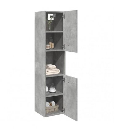 vidaXL Bathroom Hanging Cabinet Concrete Grey 30x30x130 cm Engineered Wood