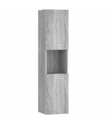 vidaXL Bathroom Cabinet Grey Sonoma 30x30x130 cm Engineered Wood