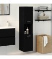 vidaXL Bathroom Cabinet Black Oak 30 x 30 x 130 cm Engineered Wood