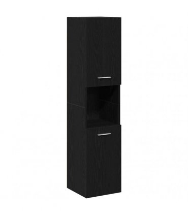 vidaXL Bathroom Cabinet Black Oak 30 x 30 x 130 cm Engineered Wood