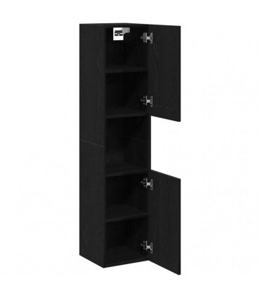 vidaXL Bathroom Cabinet Black Oak 30 x 30 x 130 cm Engineered Wood
