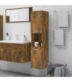 vidaXL Bathroom Cabinet Smoked Oak 30x30x130 cm Engineered Wood