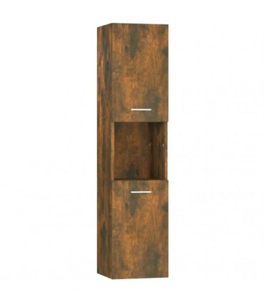vidaXL Bathroom Cabinet Smoked Oak 30x30x130 cm Engineered Wood