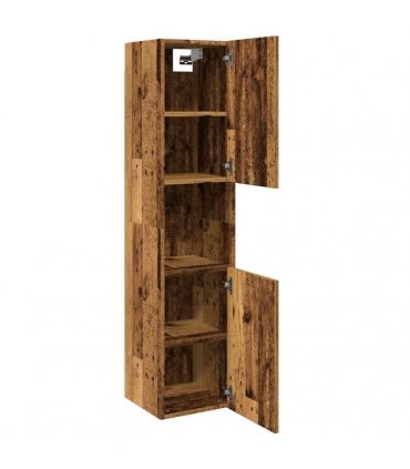 vidaXL Bathroom Hanging Cabinet Old Wood 30x30x130 cm Engineered Wood